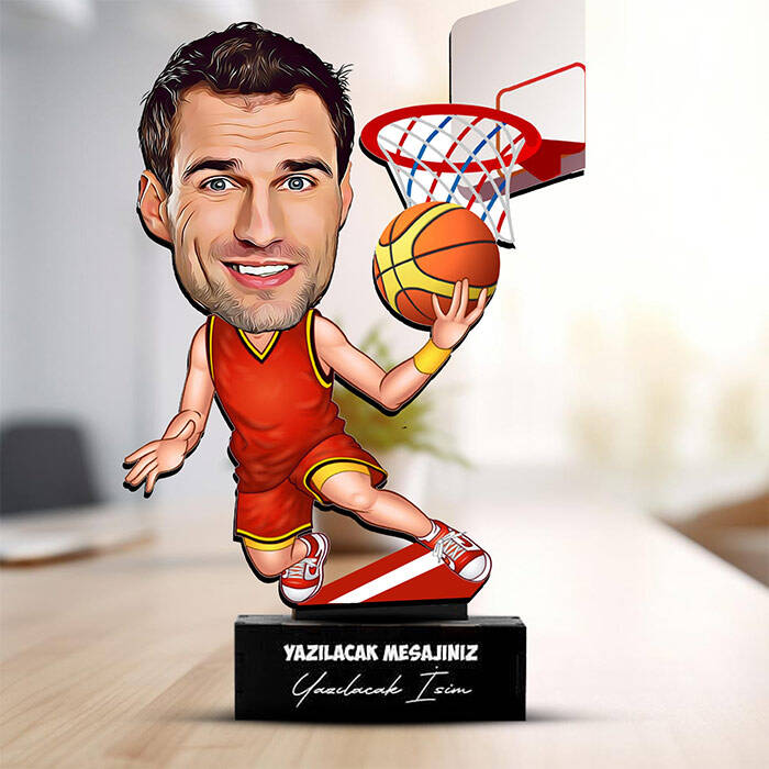 Basketbolcu Arkadaşa Hediye Kişiye Özel Karikatürlü Biblo